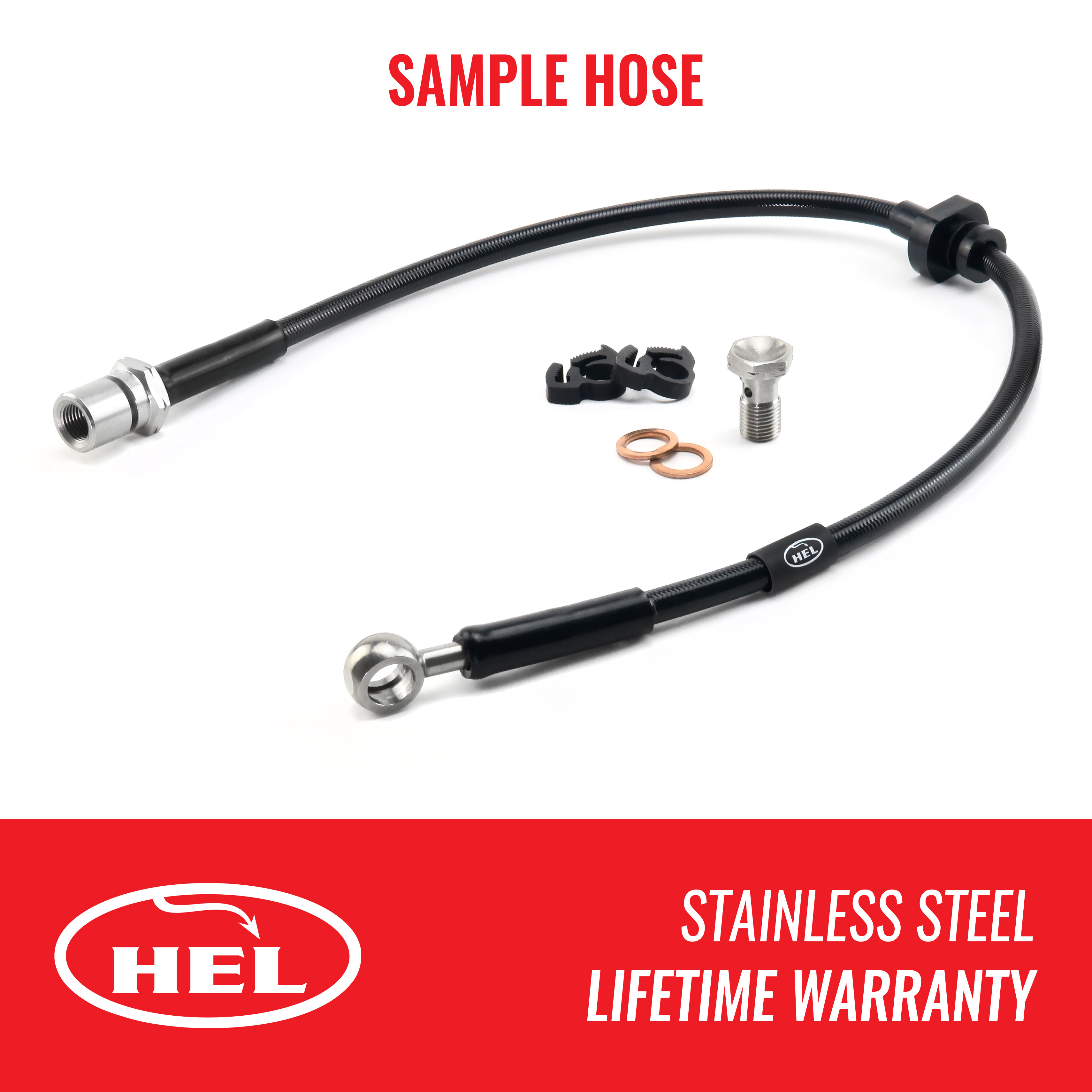 Rear HEL Stainless Brake Hose for MERCEDES 190 W201 2.0 201.022 66kW