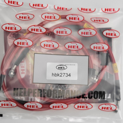 Honda CBR1000RR Fireblade 2006-2007 HEL Stainless Steel Braided Brake Lines (Full Length Race) - CLEARANCE (RED HOSE WITH STAINLESS BANJOS AND STEALH HEATSHRINK)